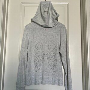Victoria’s Secret Super Soft Gray Hoodie Angel Wings Women’s Size Small